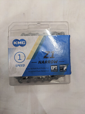 KMC Z1 Narrow Fahrradkette 1-fach EPT Anti Rost 112 Glieder Silber