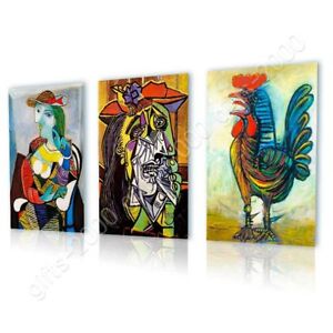 Set Of 2 Wall art Marie Therese Rooster by Pablo PicassoCanvas Rolled