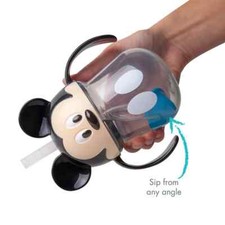 The First Years Mickey Mouse Weighted Straw Trainer Cup, 7 Oz Training Sippy Cup