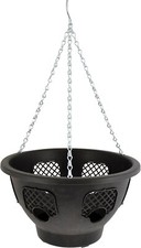 Hanging Flower Basket Strong Black Plastic Easy Fill 12" or 14"