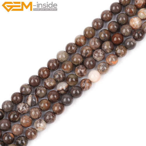 Rain Forest Onyx Agate 15" Strand Brown Natural Beads For Women's Jewellery - Picture 8 of 49