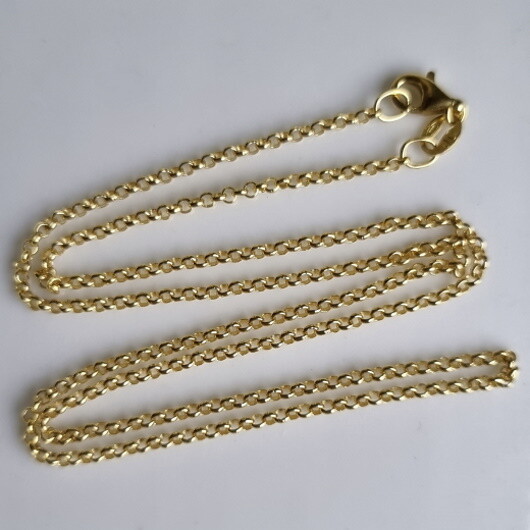 9ct solid Gold round rolo Belcher chain 1.95mm 40cm 45cm 50cm 55cm 60cm ...