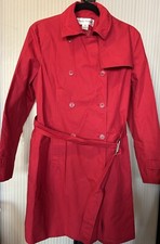SALE! 90% OFF! Red Dress Coat 100% Cotton Lined Sz M ORIG $149 VTG Rena Rowan