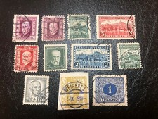 11 Czechoslovakia early issue stamps Used EV20