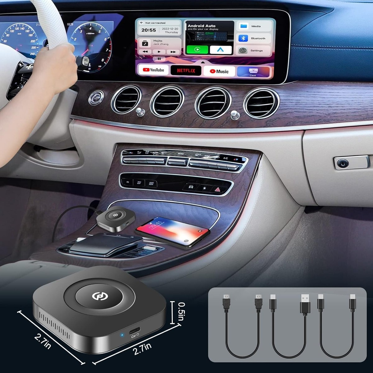 Wireless CarPlay Adapter Android Auto USB Dongle for Aftermarket Car Radio with Wireless CarPlay Adapter Android Auto USB Dongle for Aftermarket Car Radio with