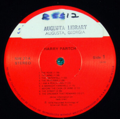 Harry Partch / John Cage - The Music Of John Cage And Harry Partch