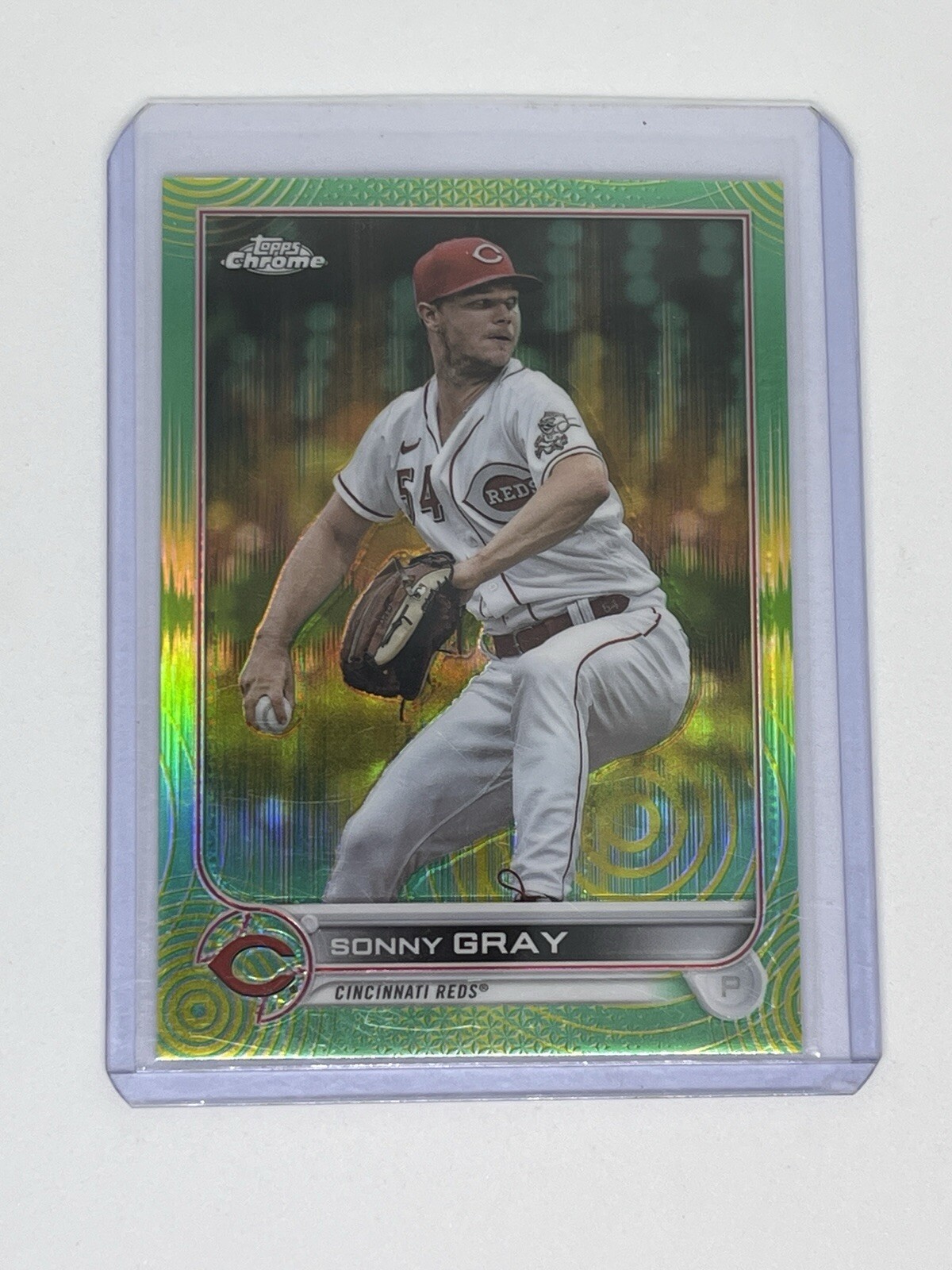 2022 Topps Chrome Sonic Sonny Gray #76 Green/Yellow Sonic 38/99 Reds