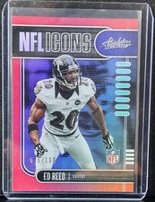 2019 Panini Absolute NFL Icons Ed Reed Red #ed 45/100 #19 Baltimore Ravens