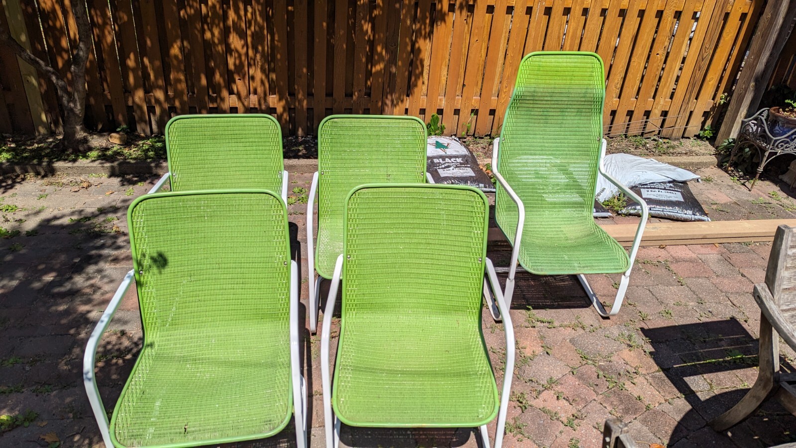 Restored Lloyd Flanders Loom Wicker Chair Set With Bouncer/ Rocking