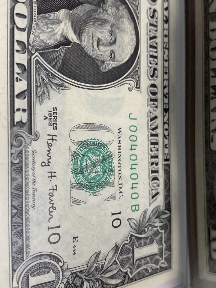 3of $10 1963/A/9  Kansas City notes MATCH BINARY,REPEAT 00404040 UNC Super Rare！ - Image 3 of 4