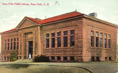 #ad Vintage Postcard 1910#x27;s Sioux Falls Public Library Sioux Falls South Dakota SD $10.38