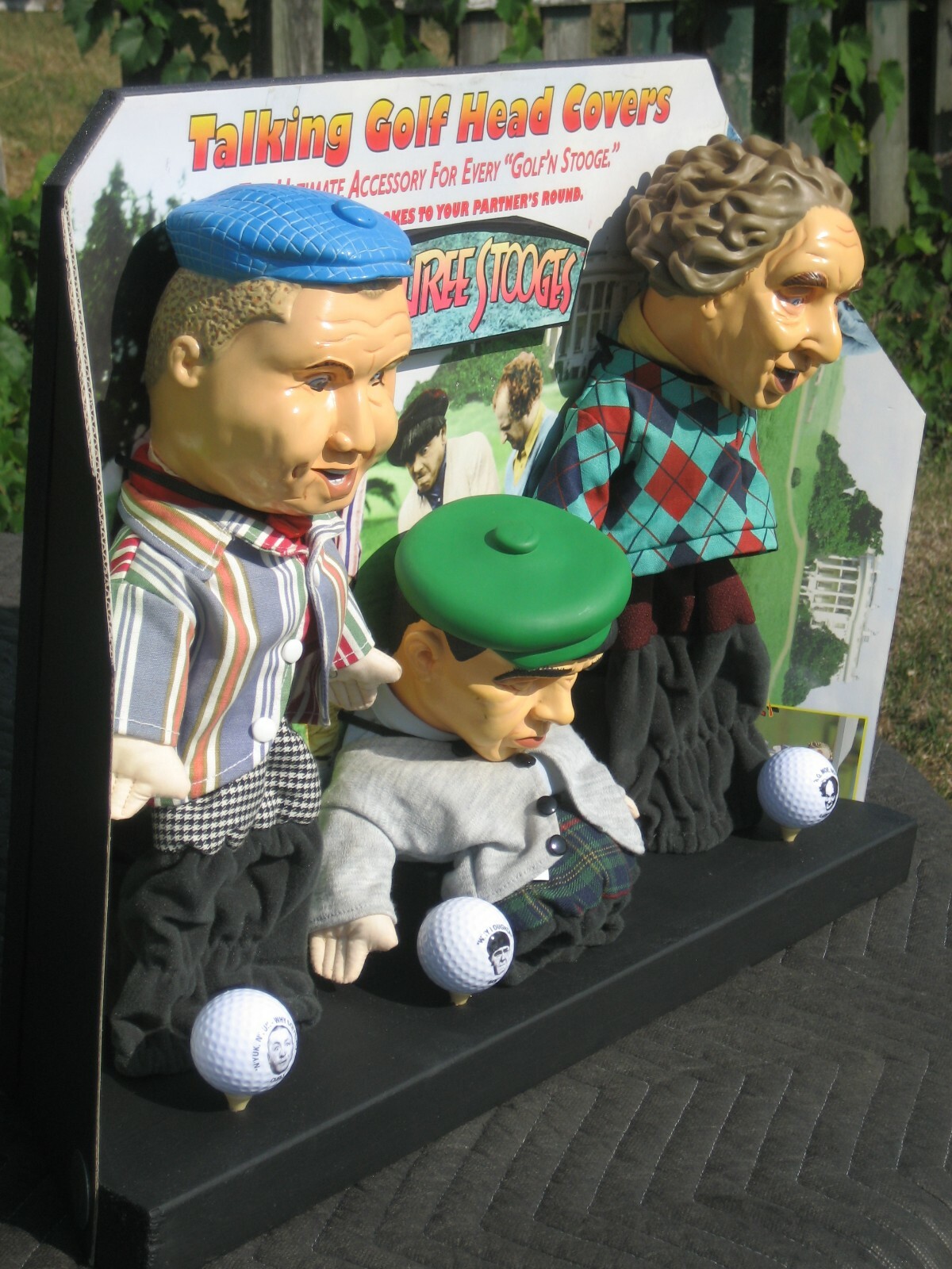 Custom Store Display ,Vintage The ( 3 ) Three Stooges Talking Golf Head