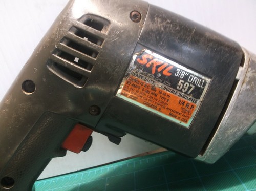 Vintage Skil 597 Power Tool Corded 3/8" Drill -Tested - Foto 2 di 5