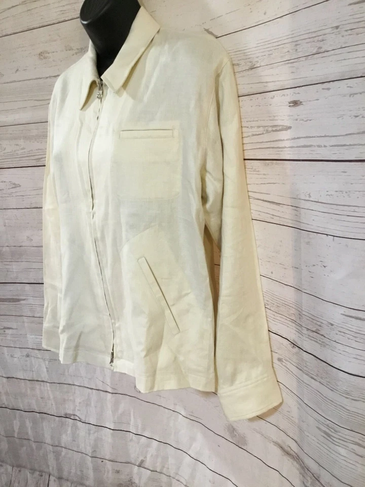 Conjunto de 2 trajes Ralph Lauren Petite para mujer amarillo crema: chaqueta PM, pantalones 14P Foto 3 de 4