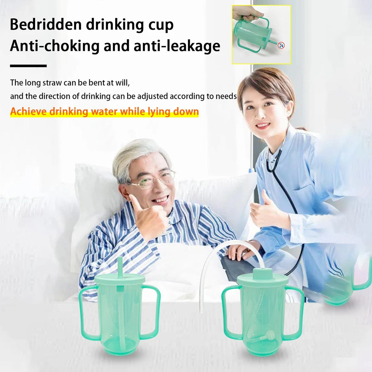 Spill Proof Cups For Adults Elderly Care Cup Bedridden Patient