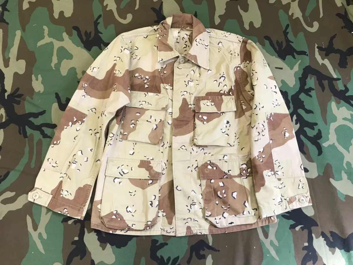 DESERT STORM BDU SHIRT COAT CAMOUFLAGE DESERT 6 COLOR NSN 8415-01-102-9128 Med S