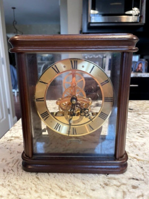 Vtg Emil Schmeckenbecher Skeleton Mantel Clock W. Germany | eBay