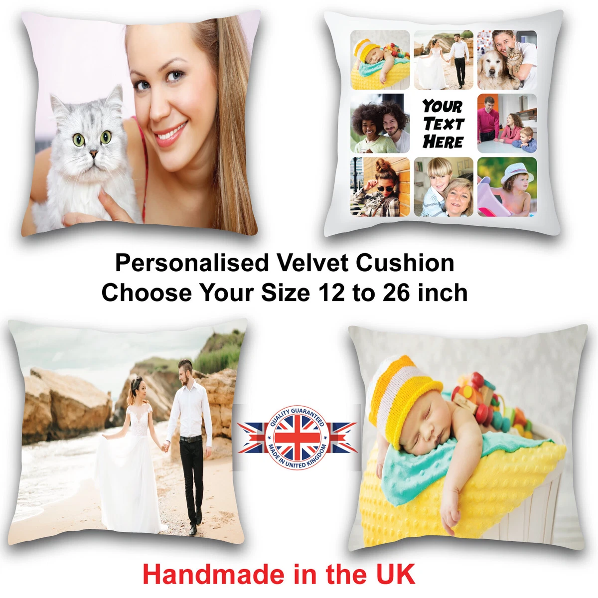 Personalised velvet cushion cheap