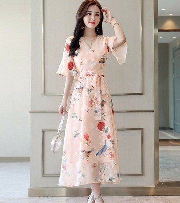 korean floral maxi dress