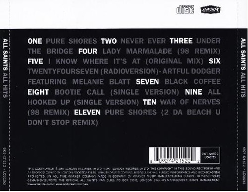 All Saints - All Hits (CD, Comp) - Picture 4 of 8