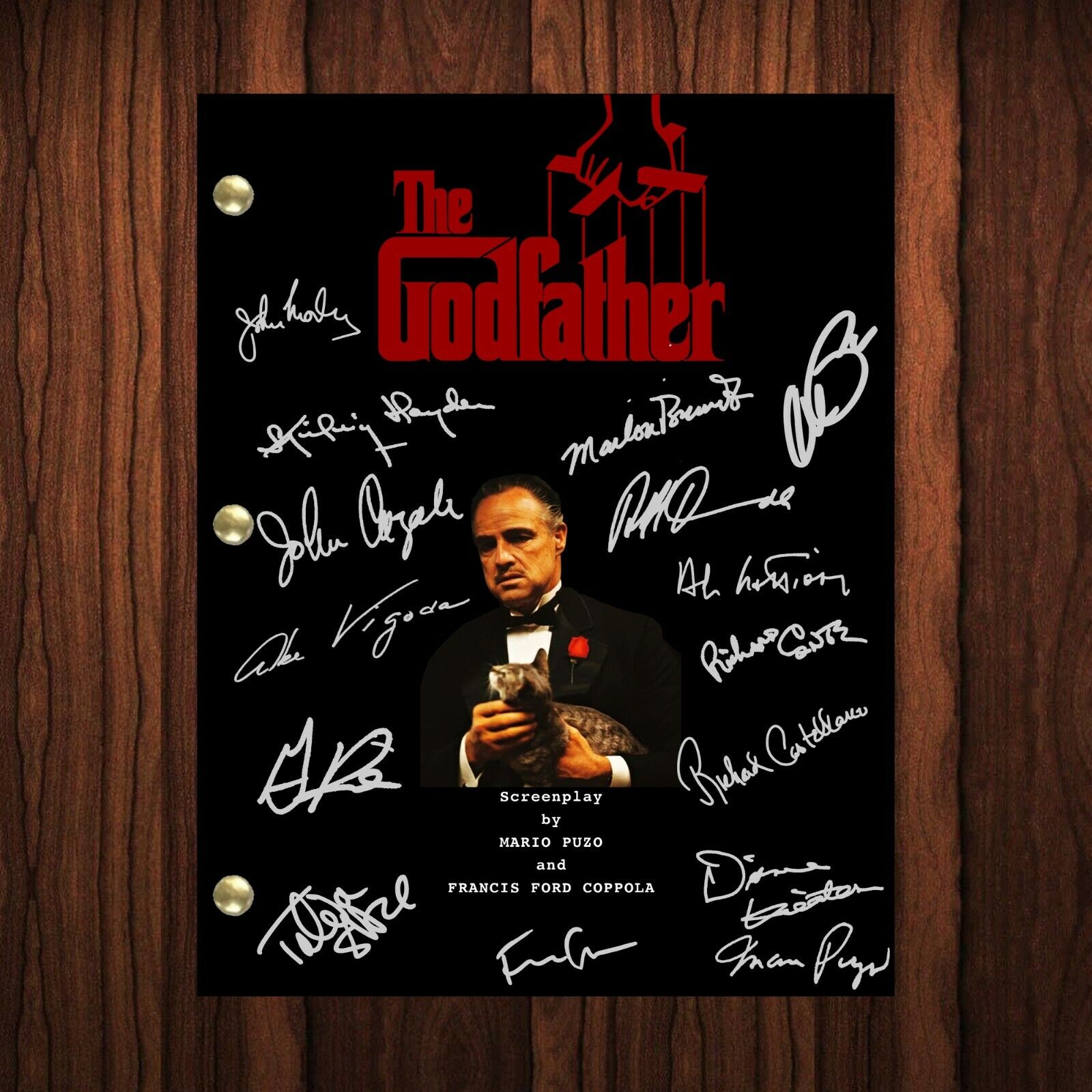The Godfather Autographed Signed Movie Script Reprint James Caan Al Pacino 