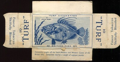 Tabakkarte, Carreras, Turf Slide, British Fish, 1954, John Dory, #3