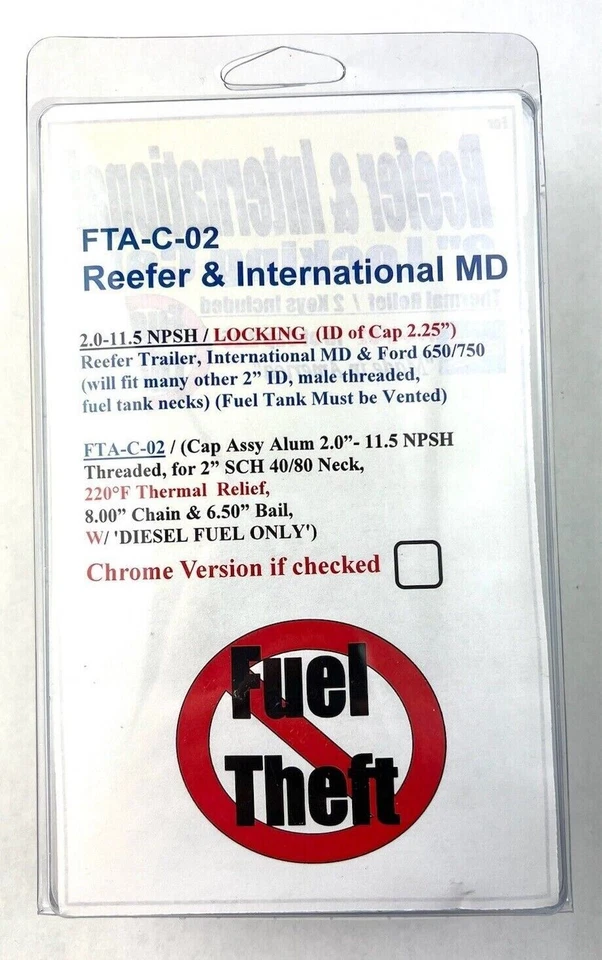 Accesorios de tanque de combustible bloqueo tapa de combustible diésel de 2 1/4" para refrigerador/International MD Foto 2 de 4