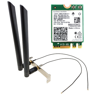 AX210 WiFi 6E AX Network Adapter Desktop PC Wireless Antenna Full Height Panel