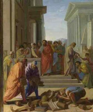 Eustache Le Sueur Saint Paul Preaching At Ephesus A4 Print