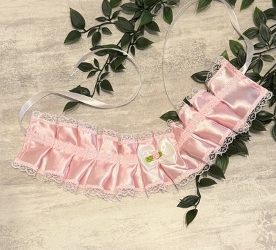 Halsrüsche Lolita Spitze Rüsche Halsband rosa