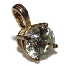 Vintage Estate 1 ct Round Natural Mined Diamond Pendant 14k Yellow Gold Jewelry