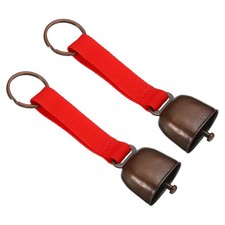1.4" x 0.9" Cow Bell for Dog Collar, 2 Pcs Small Bells for Dog Cow Sheep, Red