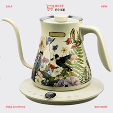 0.8L Gooseneck Electric Kettle, Precise Tempe...