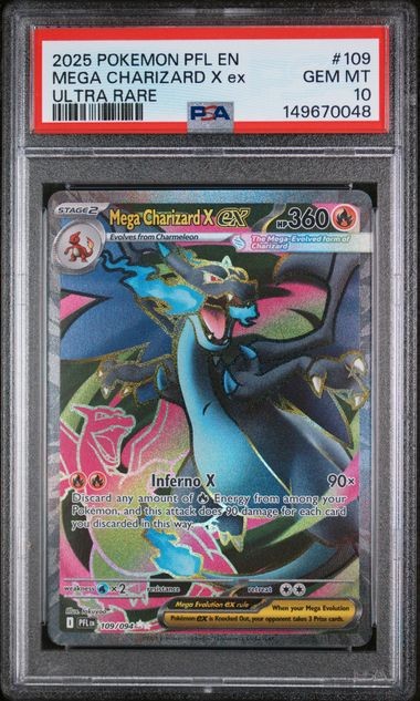 Pokemon Mega Charizard X ex Phantasmal Flames Ultra Rare #109 PSA 10 Gem Mint
