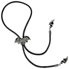 kreepsville 666 Gothic Black Bat Bolo Western Tie