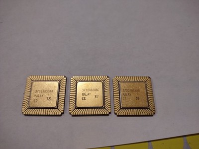 Bundle 3 - 80286 CPU - Intel R80286-12 - AS-IS - Not Tested - Gold 