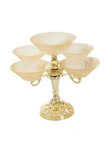 Snack Serving Tray Rotating Dried Fruit Organizer Plate with 5 Bowl