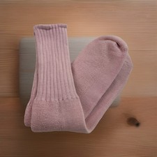 Womens VTG Socks Pink Crew Acrylic Blend Over The Calf Size 9-11 USA Made
