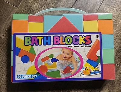 Kids Soft Floating Foam Bath/Build Blocks 29 pieces Big Time Toys Muted ...