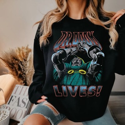 Marvel Comics Dr Doom Lives Shirt Retro Vintage Graphic Tee Comic Villain