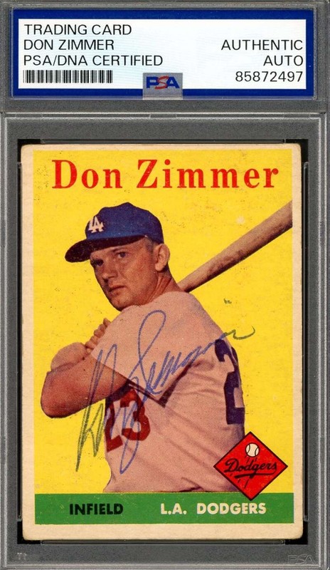 Don Zimmer PSA DNA Vintage Signed 1958 Topps Autograph