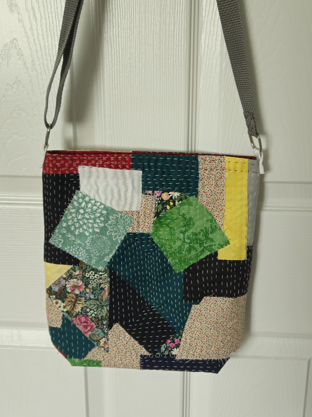 Hand Stitched Boro Inspired Patchwork Crossbody B… - image 3