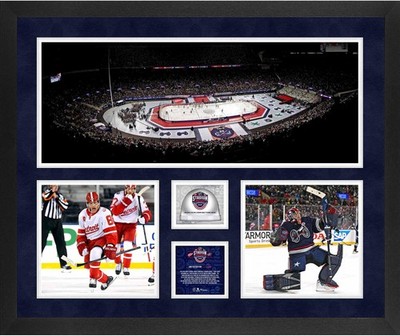 Blue Jackets vs Red Wings 2025 Stadium Series Framed 20x24 Collage w/Ice LE 250