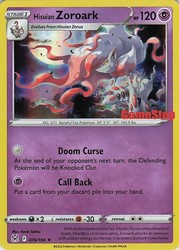 Hisuian Zoroark 076/196 Holo Rare Lost Origin Pokemon TCG