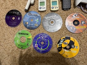 Working Sega Dreamcast HKT-3020 W/ Controllers, Games, VMU Memory Cards, + More