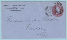 UNITED STATES COVER - 1887 PHILIDELPHIA TO TRENTON NJ - PENNSYLVANIA RR - CR676
