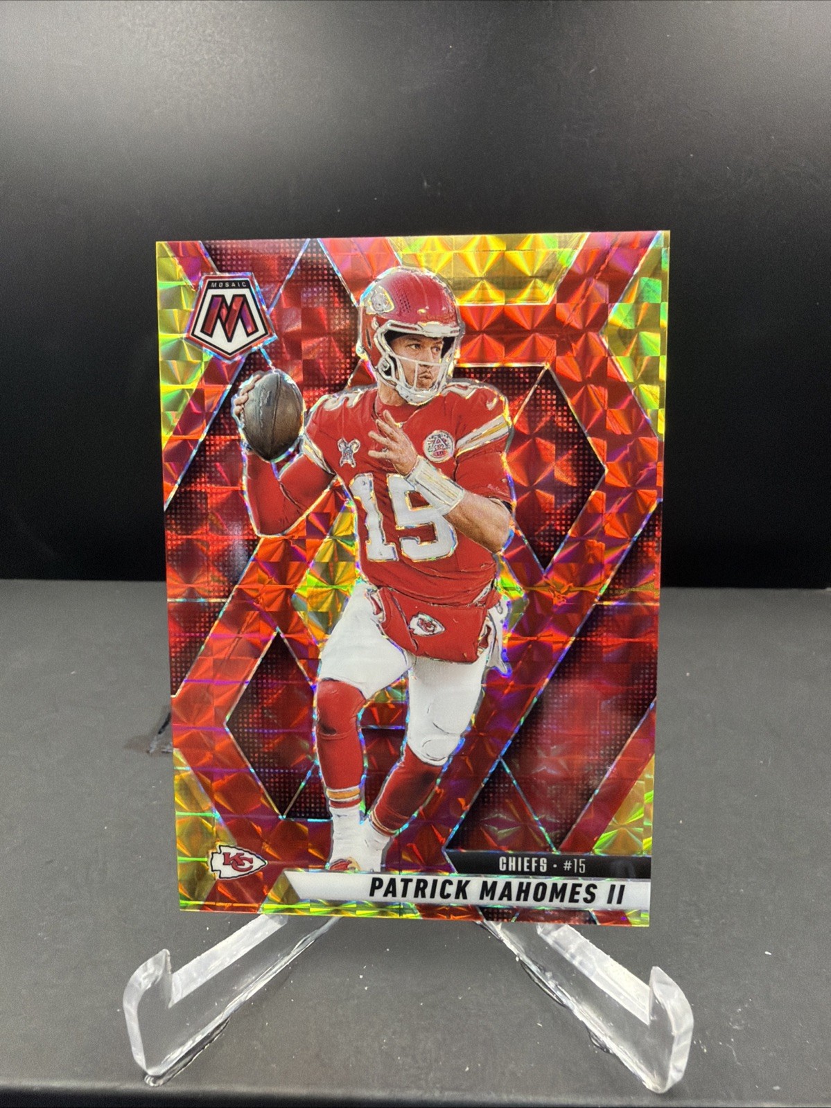 2025 Panini Mosaic Choice - Patrick Mahomes /89 #200 Chiefs Red Yellow Fusion