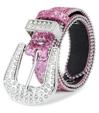Rhinestone Belt for Boys Girls, Cowgirl Boys belt Fit Waist Size 16"-19" Pink