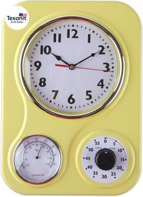 - 9.5 Inch X 12.5 Inch - Retro Kitchen Wall Clock, Vintage Wall Clock with a The