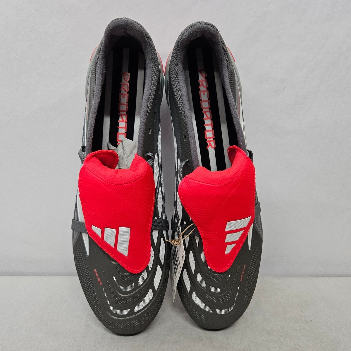 Adidas Predator League FT FG Soccer Cleats JS0426 Gray Lucid Red